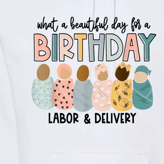 Beautiful Day For A Birthday Labor And Delivery Nurse Premium Hoodie