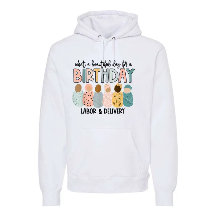 Beautiful Day For A Birthday Labor And Delivery Nurse Premium Hoodie