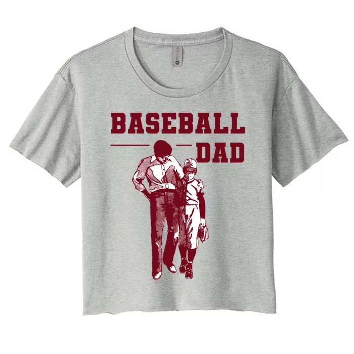 Baseball Design For Baseball Player And Baseball Daddy Dad Gift Women's Crop Top Tee