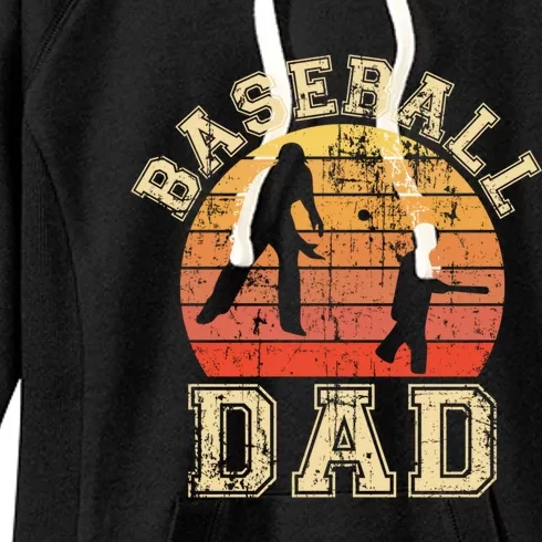 Baseball Dad Father Son Proud Daddy Papa Grandpa Sports Meaningful Gift Women's Fleece Hoodie