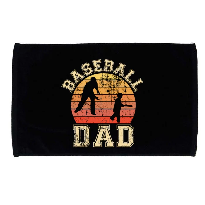 Baseball Dad Father Son Proud Daddy Papa Grandpa Sports Meaningful Gift Microfiber Hand Towel