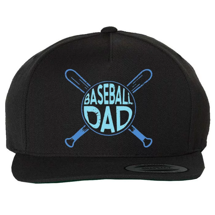 Baseball Dad Father Baseballer Daddy Papa Fathers Day Wool Snapback Cap