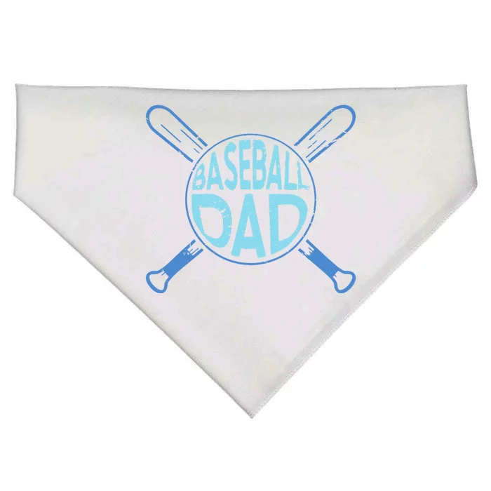 Baseball Dad Father Baseballer Daddy Papa Fathers Day USA-Made Doggie Bandana