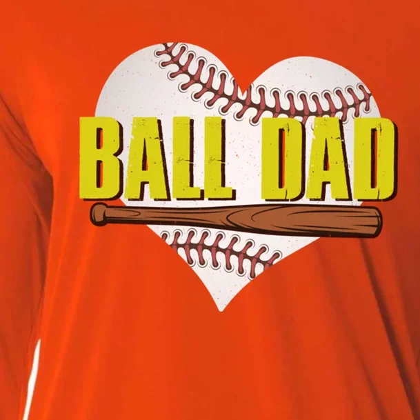 Ball Dad Fathers Day Softball Baseball Dad Baseball Lovers Gift Cooling Performance Long Sleeve Crew