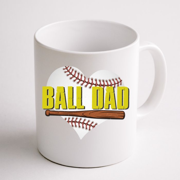 Ball Dad Fathers Day Softball Baseball Dad Baseball Lovers Gift Front & Back Coffee Mug