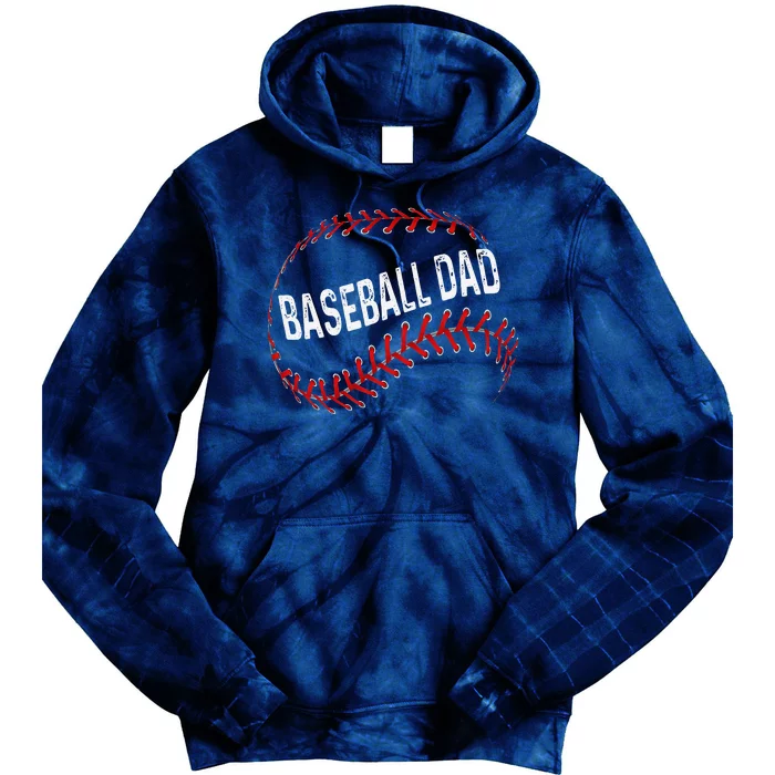 Baseball Dad Fathers Day For Daddy Papa Father Tie Dye Hoodie