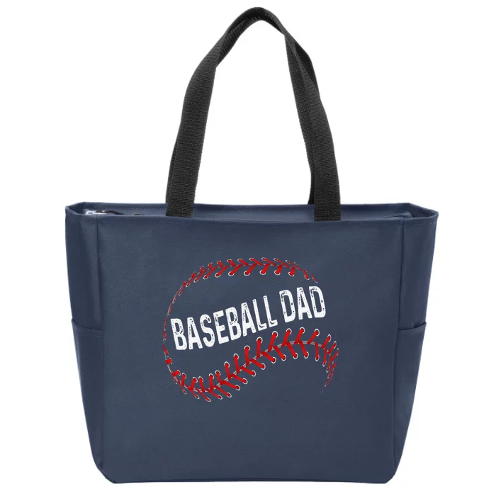 Baseball Dad Fathers Day For Daddy Papa Father Zip Tote Bag