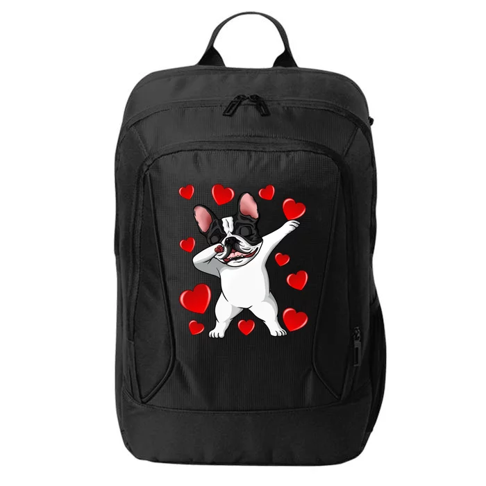 Brindle Dabbing French Bulldog Heart Valentines Day Gift Cute Gift City Backpack