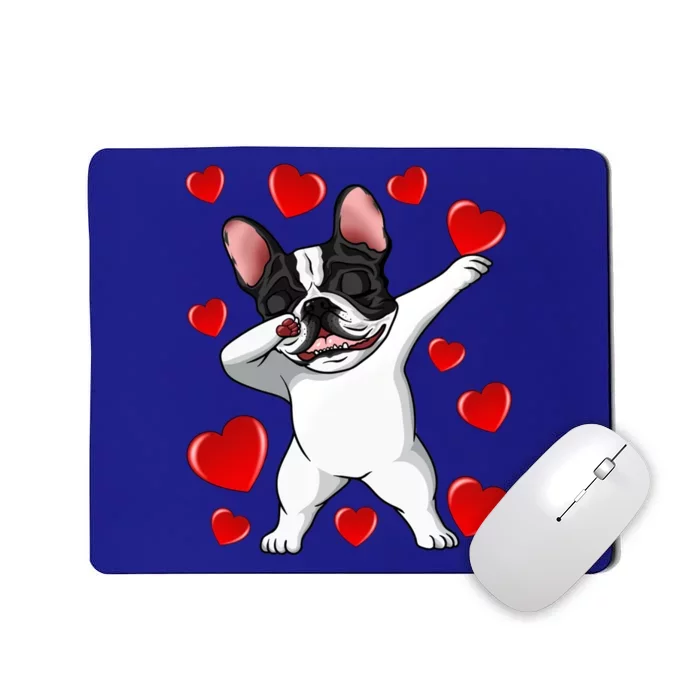 Brindle Dabbing French Bulldog Heart Valentines Day Gift Cute Gift Mousepad