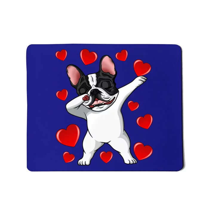 Brindle Dabbing French Bulldog Heart Valentines Day Gift Cute Gift Mousepad