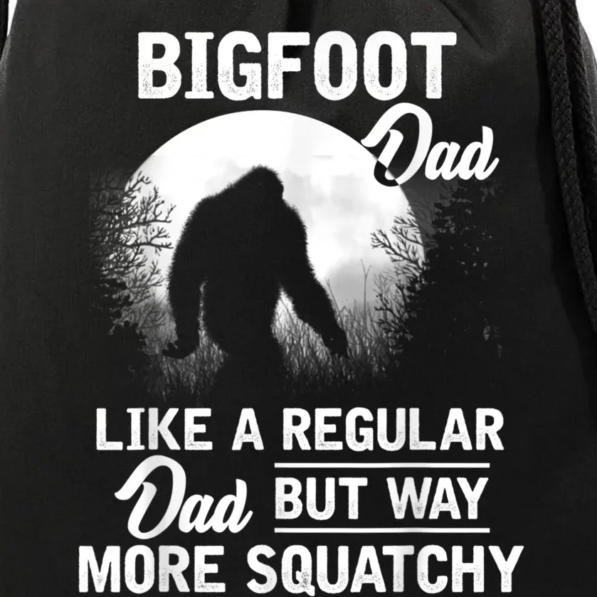 Bigfoot Dad Funny Sasquatch Bigfoot Fathers Day Drawstring Bag