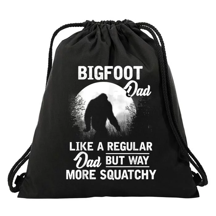 Bigfoot Dad Funny Sasquatch Bigfoot Fathers Day Drawstring Bag