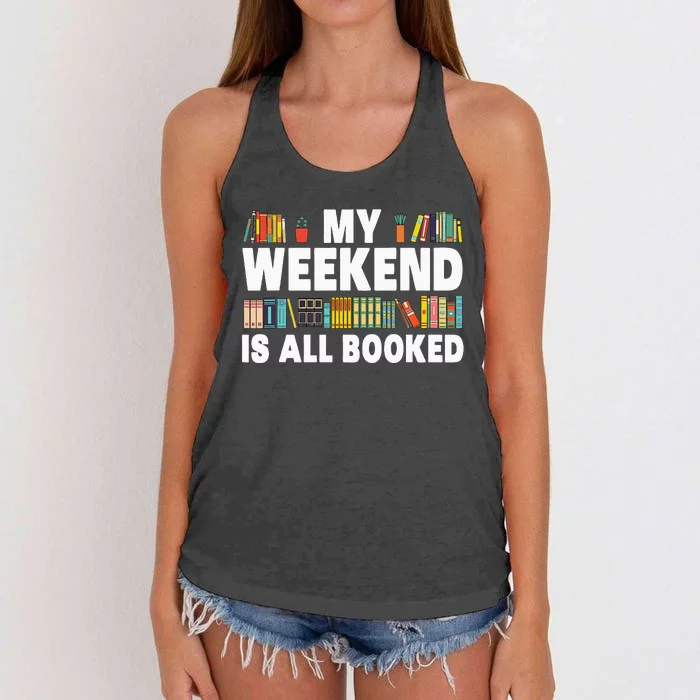 Book Design For Women Book Lover Library Reader Women's Knotted Racerback Tank