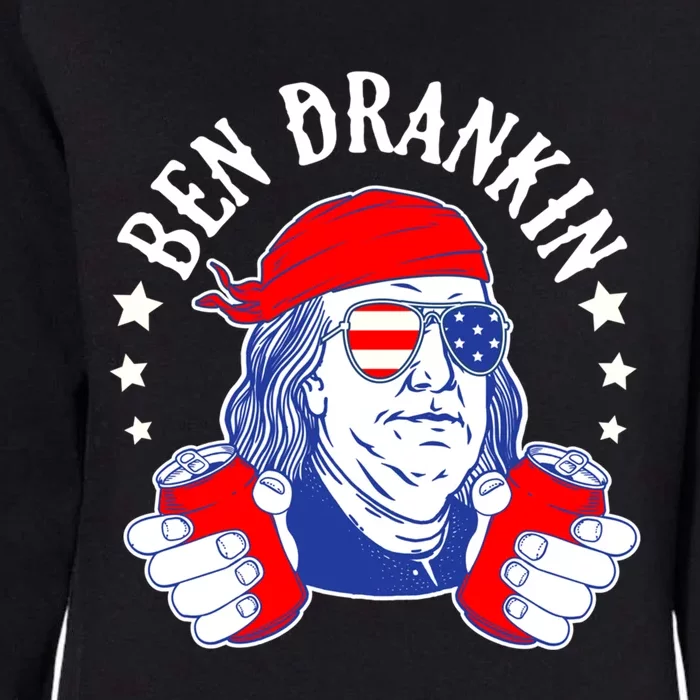 Ben Drankin Funny 4th Of July American Flag Usa Patriotic Gift Womens California Wash Sweatshirt