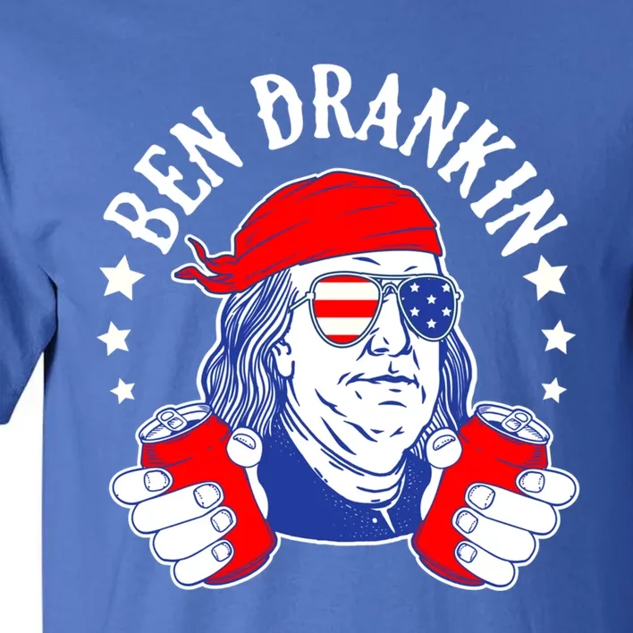 Ben Drankin Funny 4th Of July American Flag Usa Patriotic Gift Tall T-Shirt