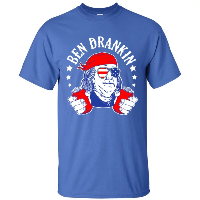 Ben Drankin Funny 4th Of July American Flag Usa Patriotic Gift Tall T-Shirt