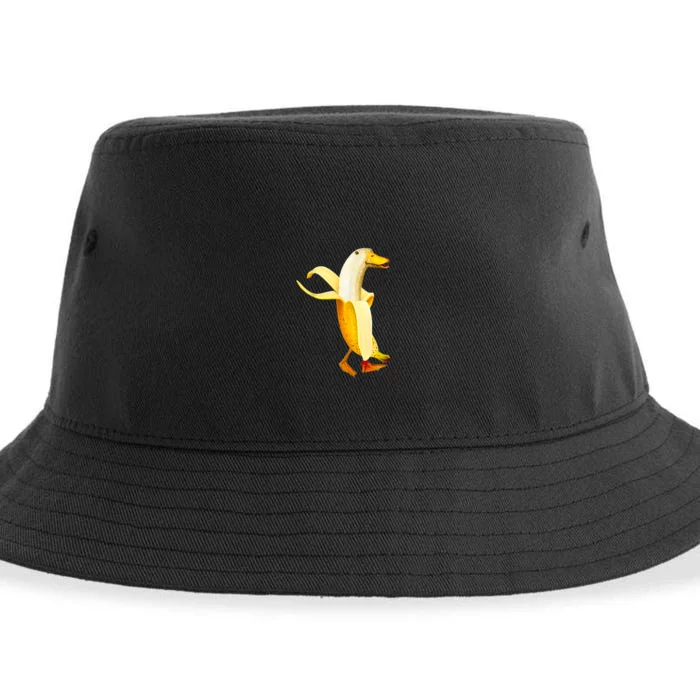 Banana Duck. Funny Anthropomorphic Fruit Animals Sustainable Bucket Hat