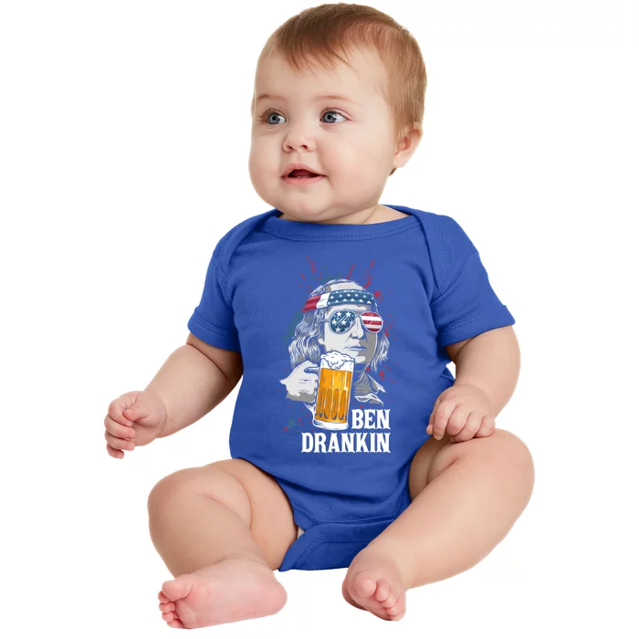 Ben Drankin Funny 4th Of July Sarcastic Benjamin Franklin Gift Baby Bodysuit