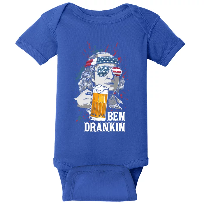 Ben Drankin Funny 4th Of July Sarcastic Benjamin Franklin Gift Baby Bodysuit