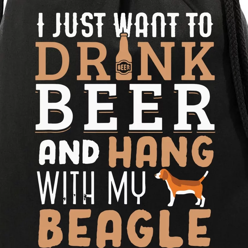 Beagle Dad Funny Fathers Day Dog Lover Gift Beer Drawstring Bag