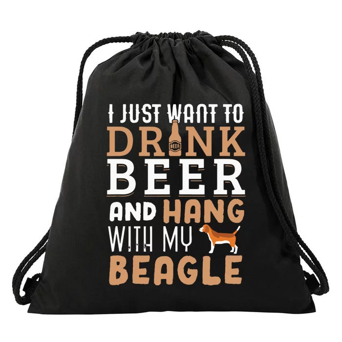 Beagle Dad Funny Fathers Day Dog Lover Gift Beer Drawstring Bag