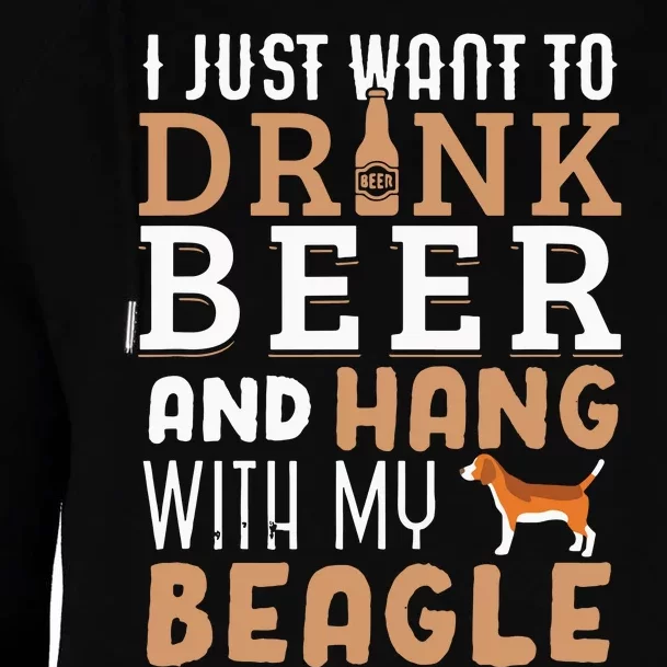 Beagle Dad Funny Fathers Day Dog Lover Gift Beer Womens Funnel Neck Pullover Hood