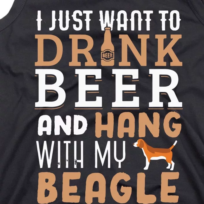 Beagle Dad Funny Fathers Day Dog Lover Gift Beer Tank Top