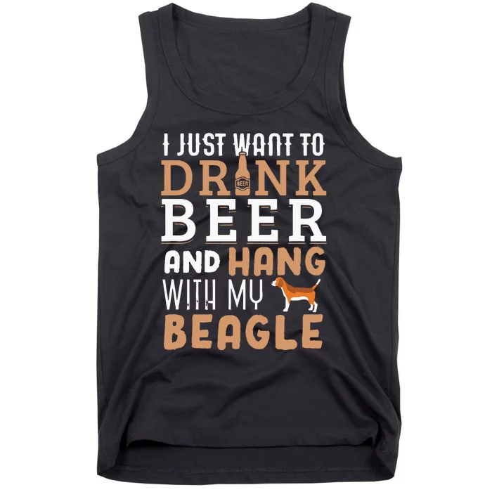 Beagle Dad Funny Fathers Day Dog Lover Gift Beer Tank Top