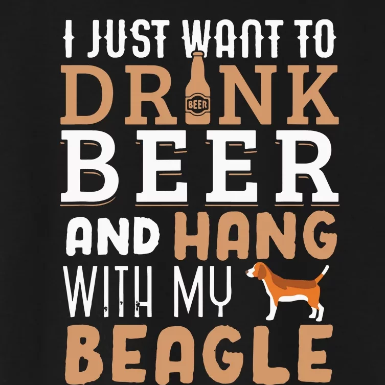 Beagle Dad Funny Fathers Day Dog Lover Gift Beer Women's Crop Top Tee