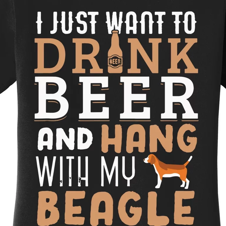 Beagle Dad Funny Fathers Day Dog Lover Gift Beer Women's T-Shirt