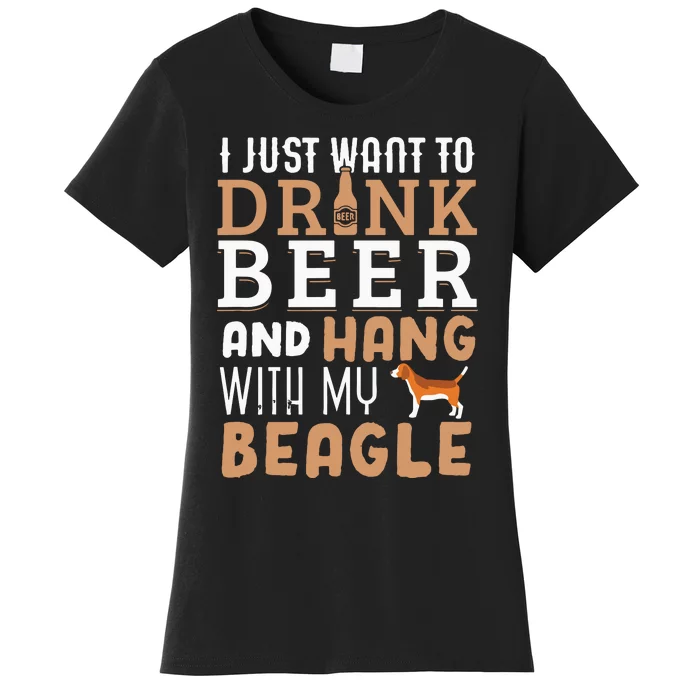 Beagle Dad Funny Fathers Day Dog Lover Gift Beer Women's T-Shirt