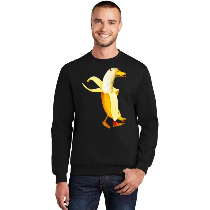 Banana Duck. Funny Anthropomorphic Fruit Animals Sweatshirt