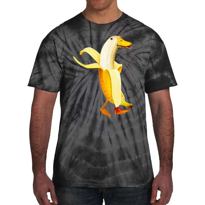 Banana Duck. Funny Anthropomorphic Fruit Animals Tie-Dye T-Shirt