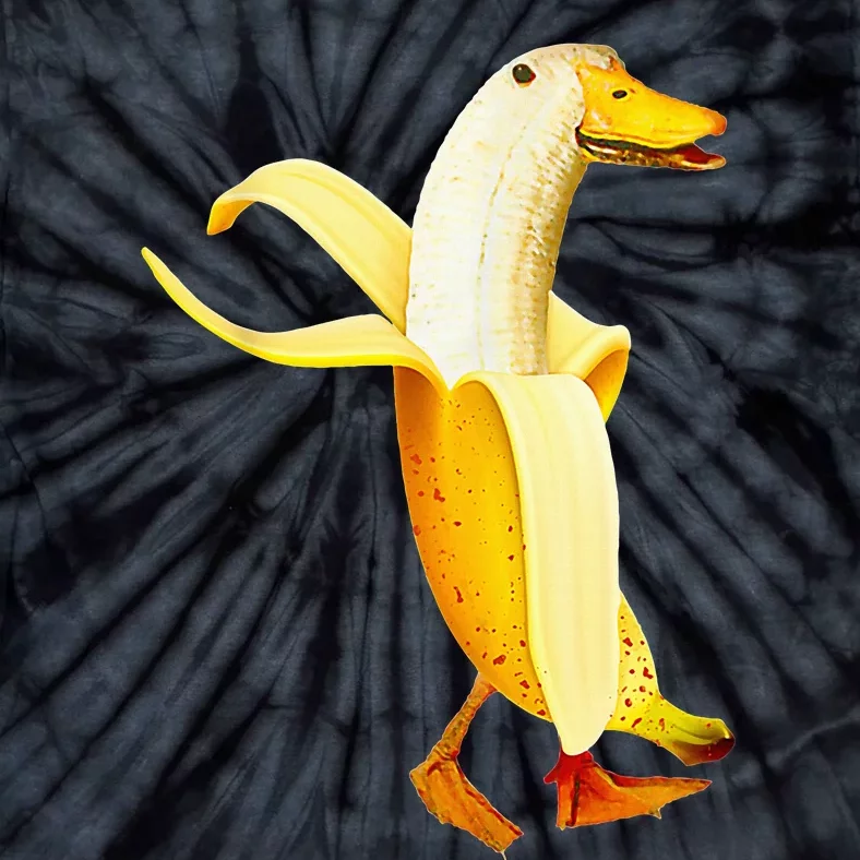 Banana Duck. Funny Anthropomorphic Fruit Animals Tie-Dye T-Shirt