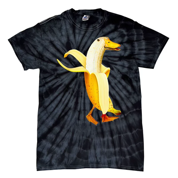 Banana Duck. Funny Anthropomorphic Fruit Animals Tie-Dye T-Shirt