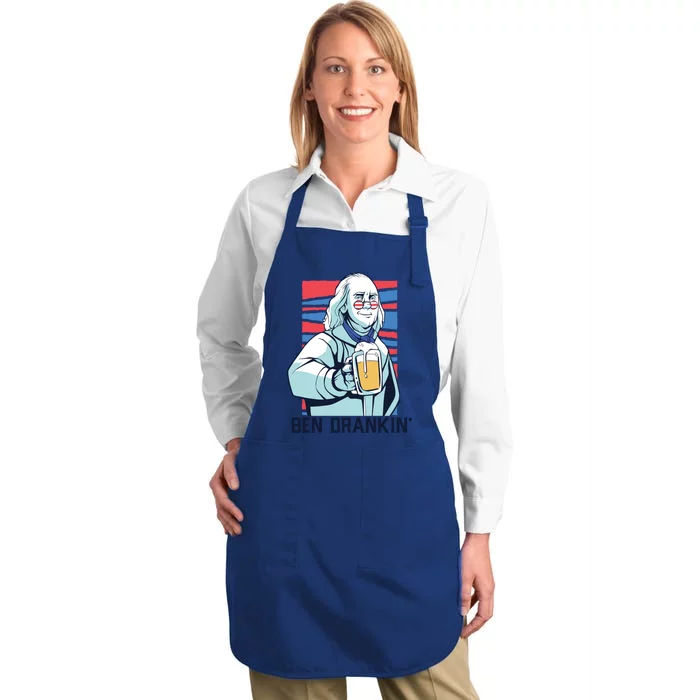 Ben Drankin Funny Ing Benjamin Franklin Meme July 4th Funny Gift Full-Length Apron With Pocket