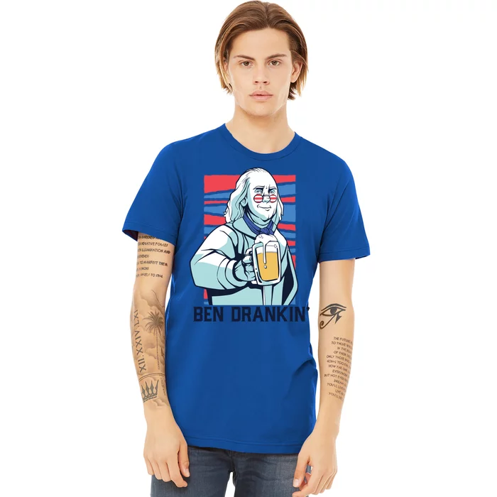 Ben Drankin Funny Ing Benjamin Franklin Meme July 4th Funny Gift Premium T-Shirt