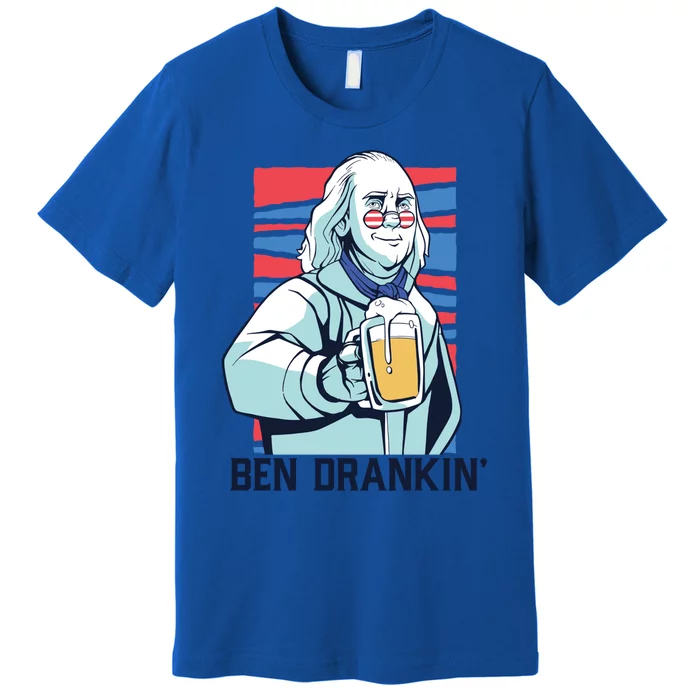 Ben Drankin Funny Ing Benjamin Franklin Meme July 4th Funny Gift Premium T-Shirt