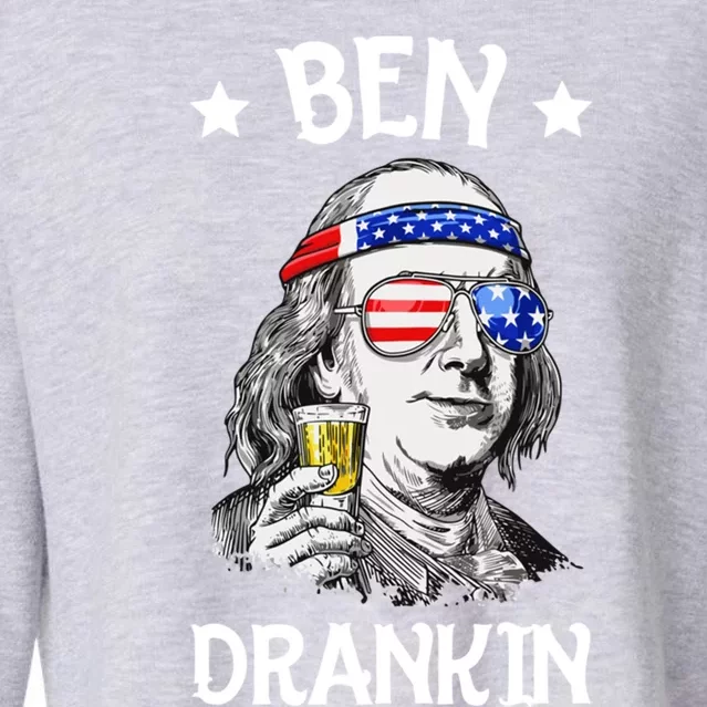 Ben Drankin Funny Fourth Of July Gift Cropped Pullover Crew