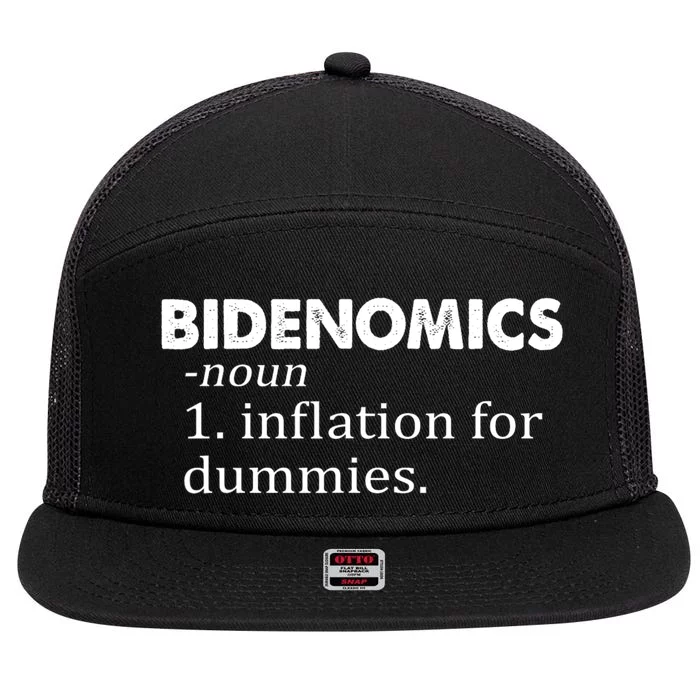 Bidenomics Definition Funny AntiBiden 7 Panel Mesh Trucker Snapback Hat