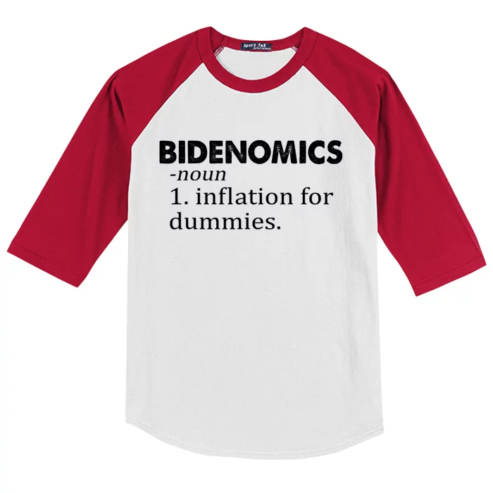 Bidenomics Definition Funny AntiBiden Kids Colorblock Raglan Jersey