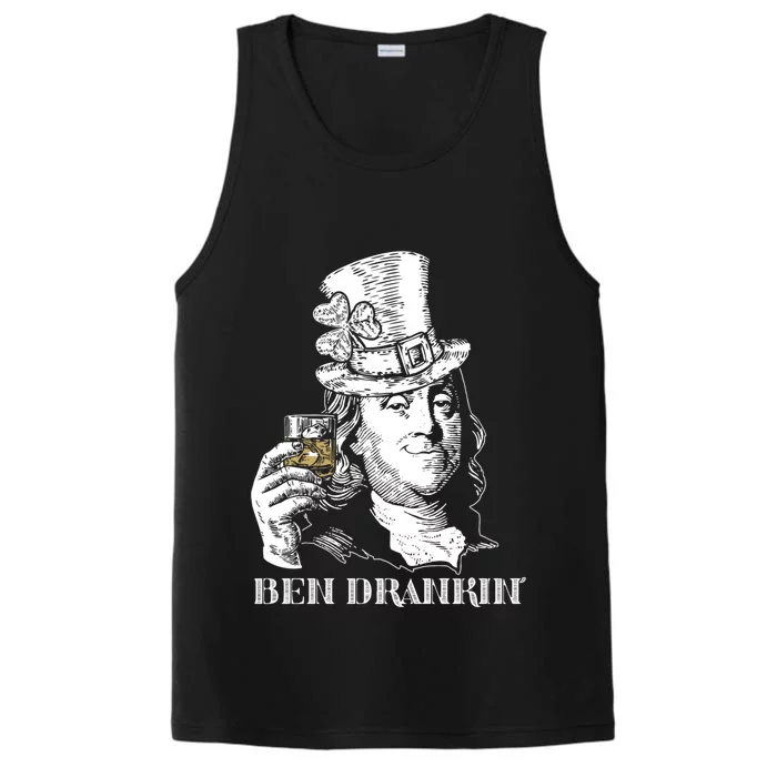 Ben Drankin Funny Leprechaun Hat Clover St Patricks Day Meaningful Gift Performance Tank