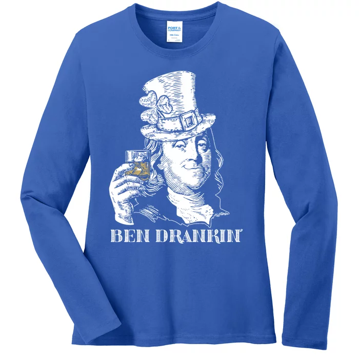 Ben Drankin Funny Leprechaun Hat Clover St Patricks Day Meaningful Gift Ladies Long Sleeve Shirt