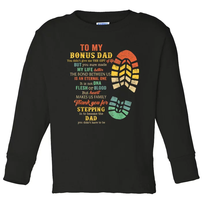 Bonus Dad FatherS Day Gift From Stepdad For Daughter Son Toddler Long Sleeve Shirt