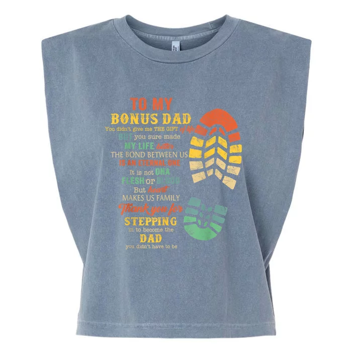 Bonus Dad FatherS Day Gift From Stepdad For Daughter Son Garment-Dyed Women's Muscle Tee