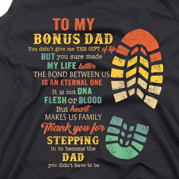 Bonus Dad FatherS Day Gift From Stepdad For Daughter Son Tank Top