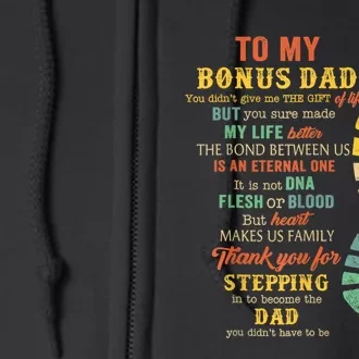 Bonus Dad FatherS Day Gift From Stepdad For Daughter Son Full Zip Hoodie