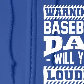 Baseball Dad Gift Baseball Lover Cool Gift Full Zip Hoodie