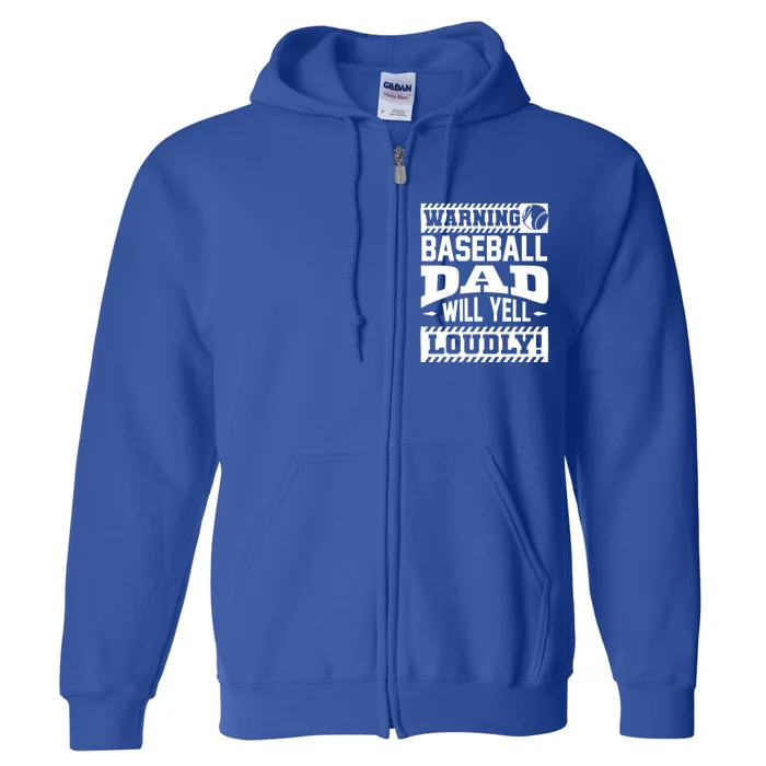 Baseball Dad Gift Baseball Lover Cool Gift Full Zip Hoodie