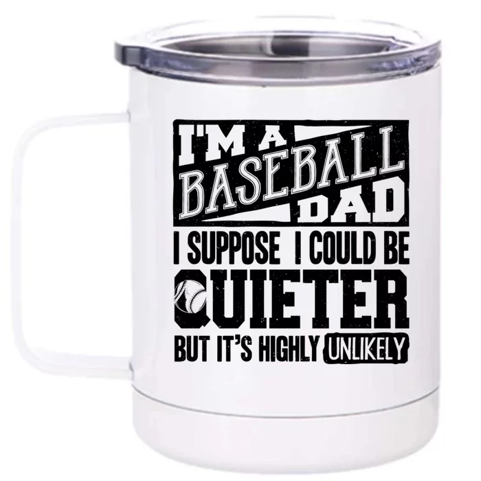 Baseball Dad Gift Baseball Lover Gift Front & Back 12oz Stainless Steel Tumbler Cup